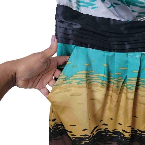 The Limited Womens Strapless Multi Color Pleated Silk Dress Above Knee Size 10 - Picture 3 of 6